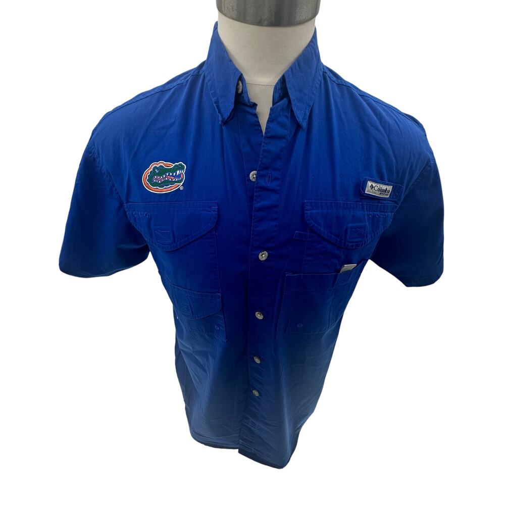 Columbia Blue Florida Gators Short Sleeve Vented Casual Button Down- S - Picture 6 of 14
